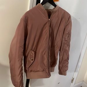 Rose gold bomber jacket